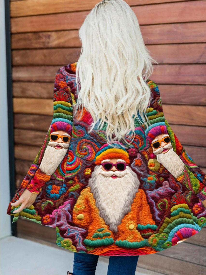 Women's Vintage Colorful Santa Cardigan