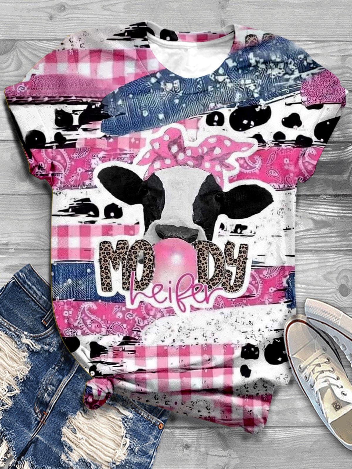 Moody Heifer Crew Neck T-shirt