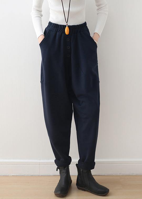 2021 Blue Harem Pants Pants Elastic Loose Bodywear